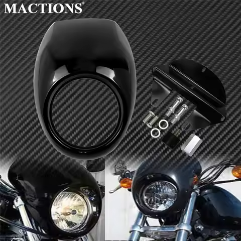 Motorcycle Headlight Lamp Mask Headlamp Fairing Front Cowl Fork Mount ABS Plastic For Harley Sportster Dyna FX/XL 883 1200 48