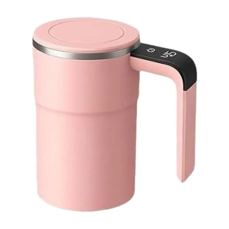 

B46C Self-Stirring Coffee Mug Magnetic Stirrer With Digital Display And Spill-Proof Lid- Coffee Cup For Protein, Tea