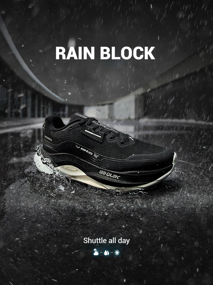 361 Degrees Fierce 5.0 Rainblock Men Running Shoe Grippy Rebound Durable Anti Splash Rainproof Technology Male Sneaker 672532216