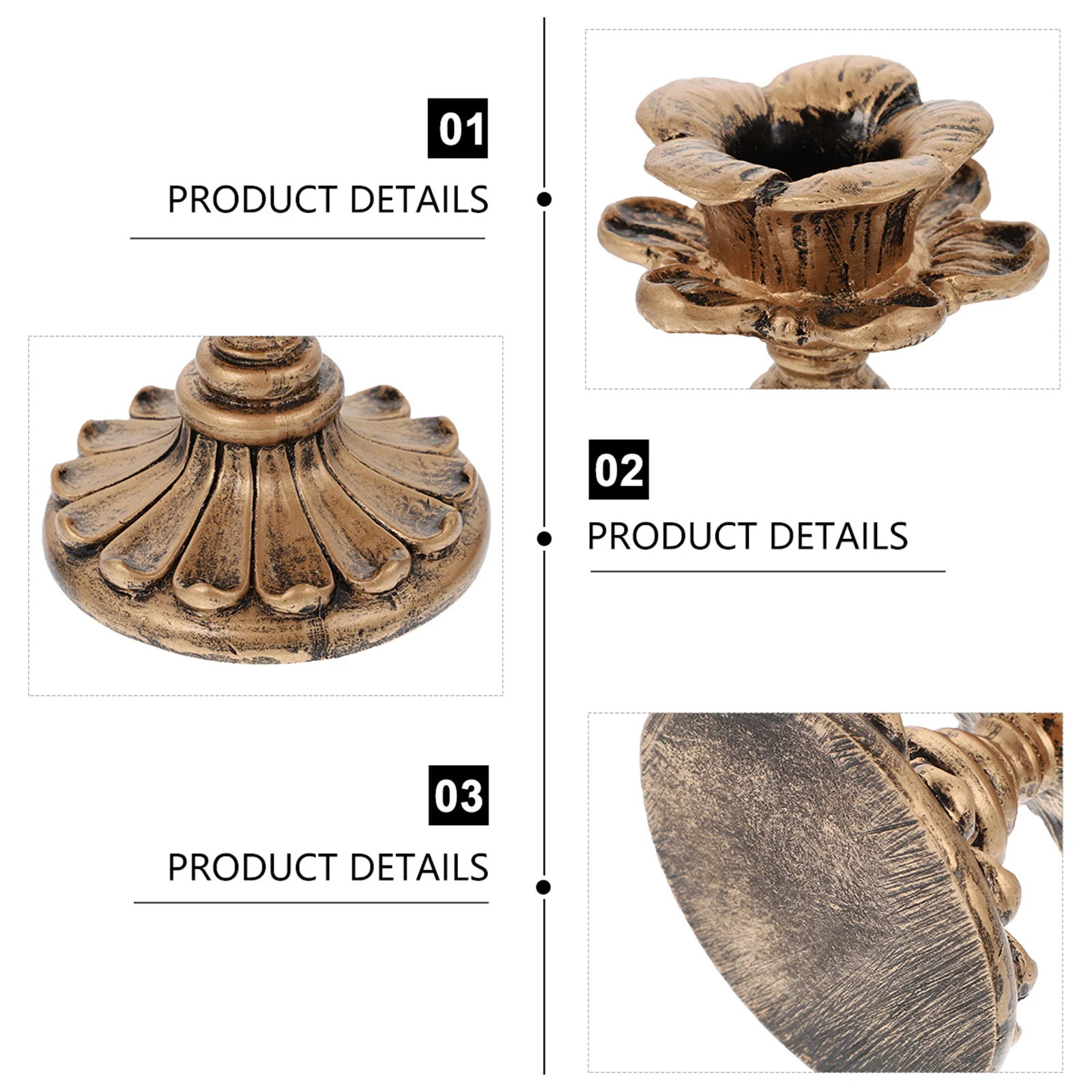 

1Pcs Home Candlestick Decorative Stand Elegant Resin Candleholder Fine Craftsmanship Living Room Bedroom Office Dinner