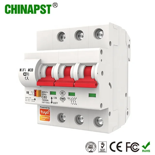 New Arrival 3P Tuya Smart MCB Switch WIFI Circuit Breaker For Industrial & Big electrical equipment Use PST-MCB-3P