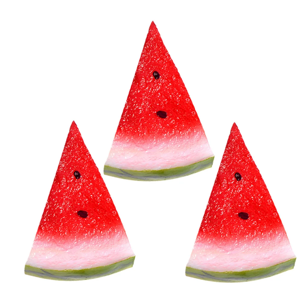 

3Pcs Simulation Watermelon Slices Realistic Artificial Fruit Decor for Home Party Photography Props Bright Lifelike Watermelon