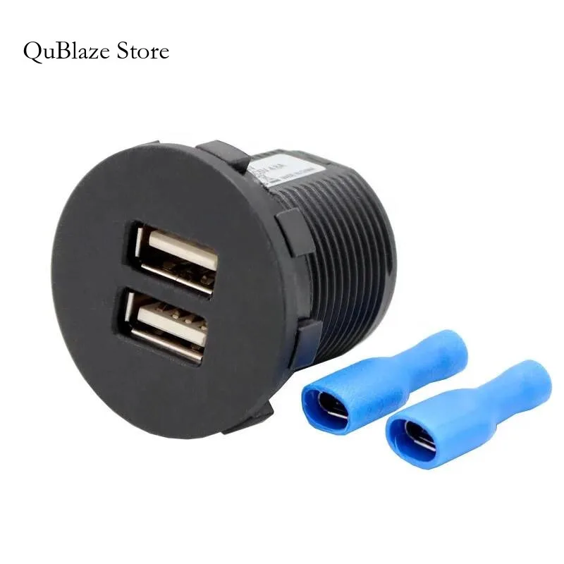 

5V 4.8A Dual USB Cigar Lighter Motorcycle Charger Car Voltmeter Mobile Phone Charge
