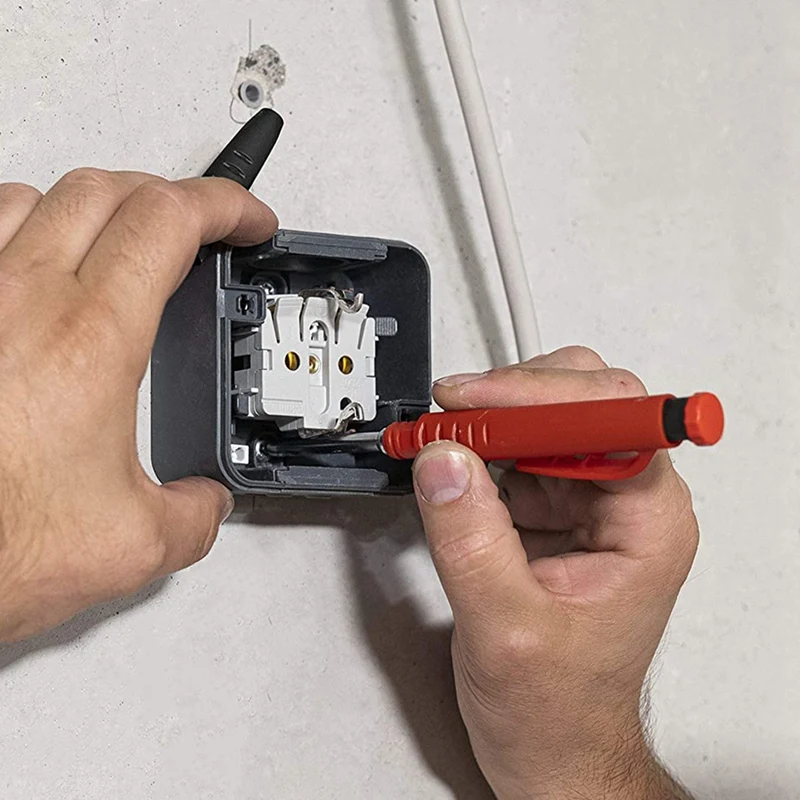 Pensil tukang kayu mekanik, pensil konstruksi dengan rautan bawaan + 12 isi ulang untuk tukang kayu