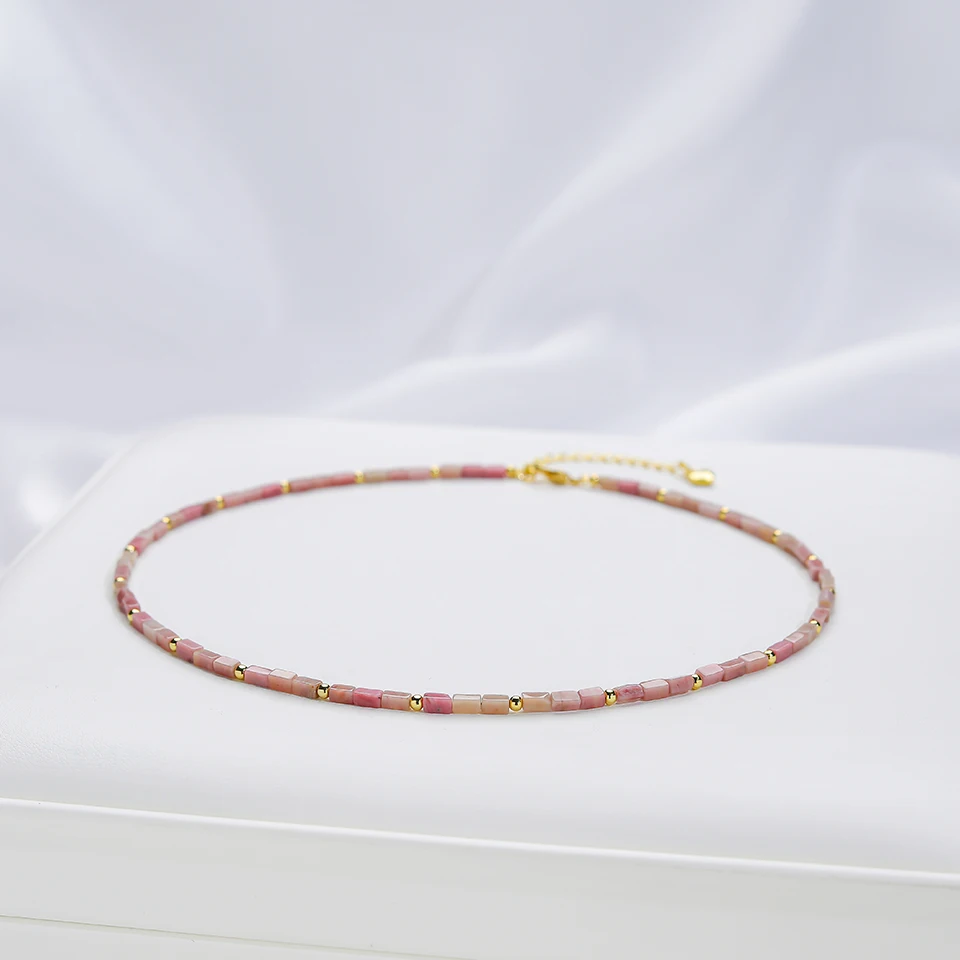 2*4MM Natural Stone Necklace For Women Handwork  Choker Jewelry  Trending Products Free Shipping New in Heart Pendant