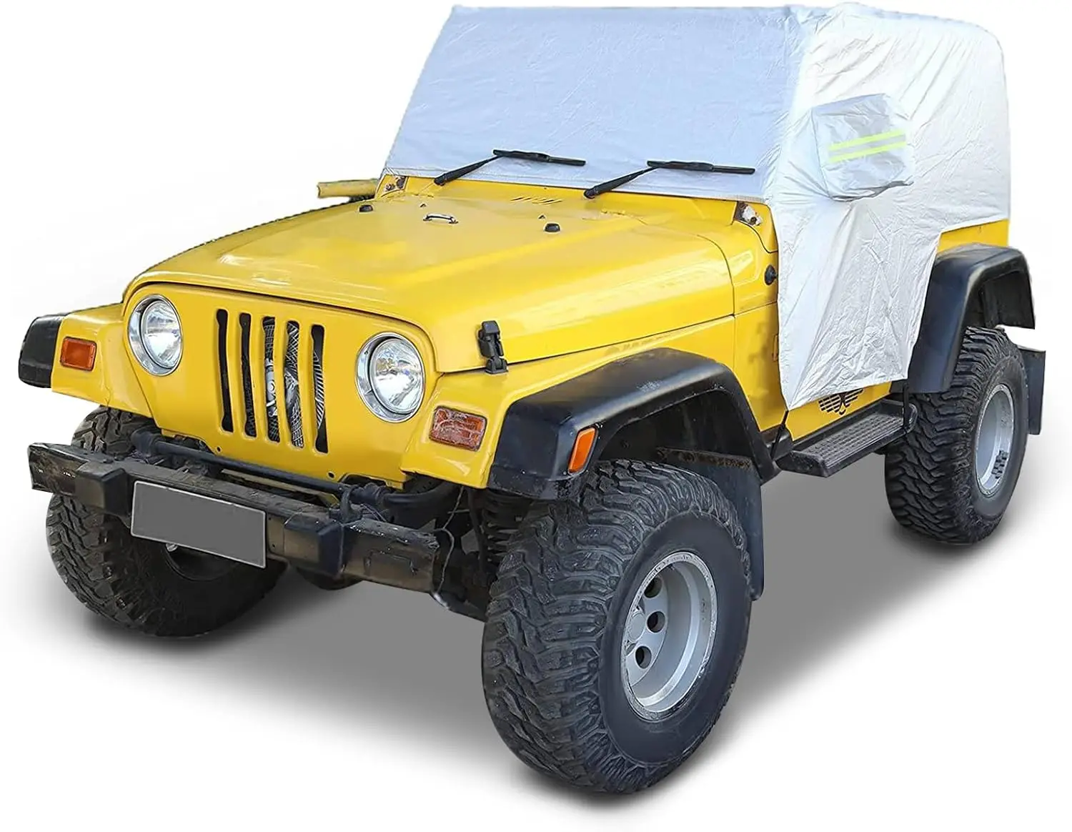 

Car Rain Snow Sunshade Cover for 1997-2006 Jeep Wrangler TJ, Windproof Dustproof Scratch Resistant UV Protection