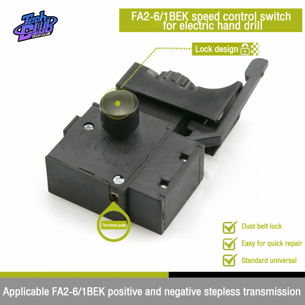 FA2-6/1BEK Slot Op Power Tool Elektrische Boor Speed Controller Trigger Knop Schakelaar Voor Power Tool Accessoires