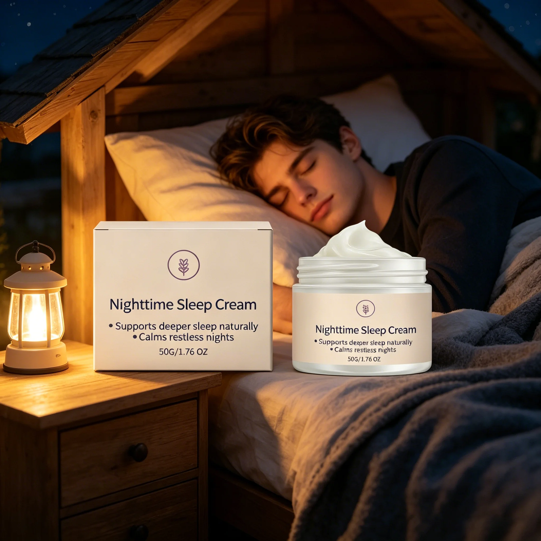 Crema para Dormir Mejor, Mejora la Calidad del Sueño, Crema Nocturna para un Sueño Profundo, Ayuda para Dormir, Alivio para Noches Inquietas, Alivio de la Ansiedad