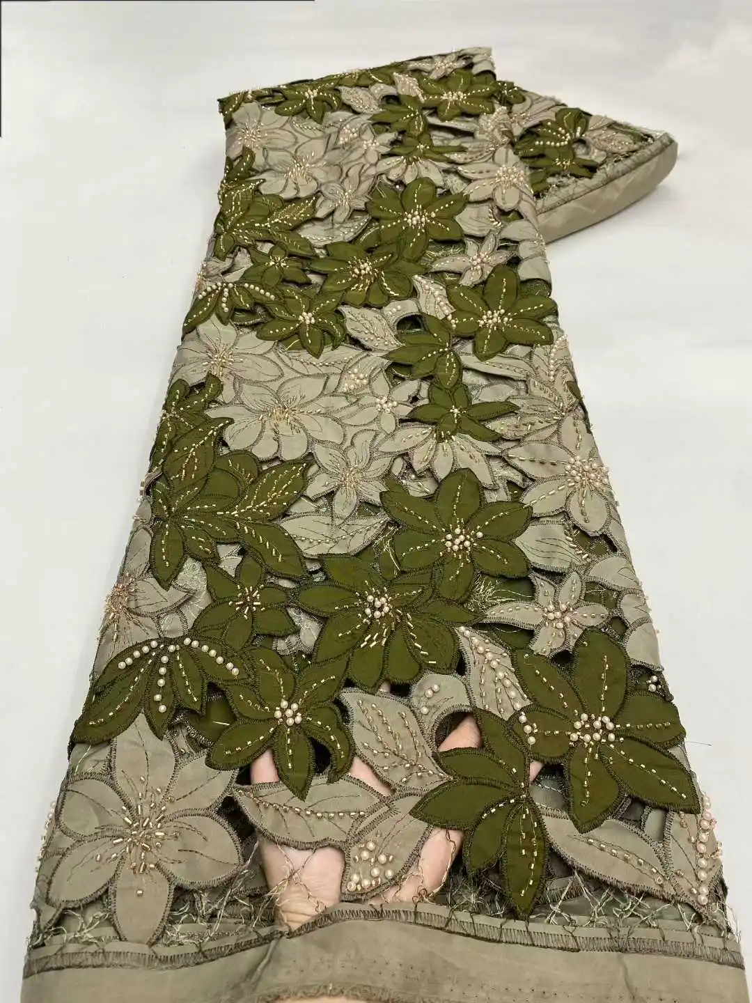 

Роскошные бусины, сетчатая кружевная ткань, бархатное кружево, нигерийский африканский тюль, 2024, французский тюль, сетчатое кружево с бисером для женщин, вечерние платья