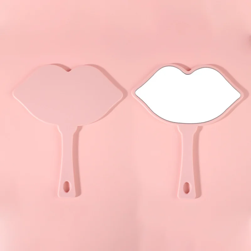 Oversized Lips Shape Hanging Handheld Mirror with Metal Stand for Bathroom Bedroom Vanity Decor Premium Acrylic