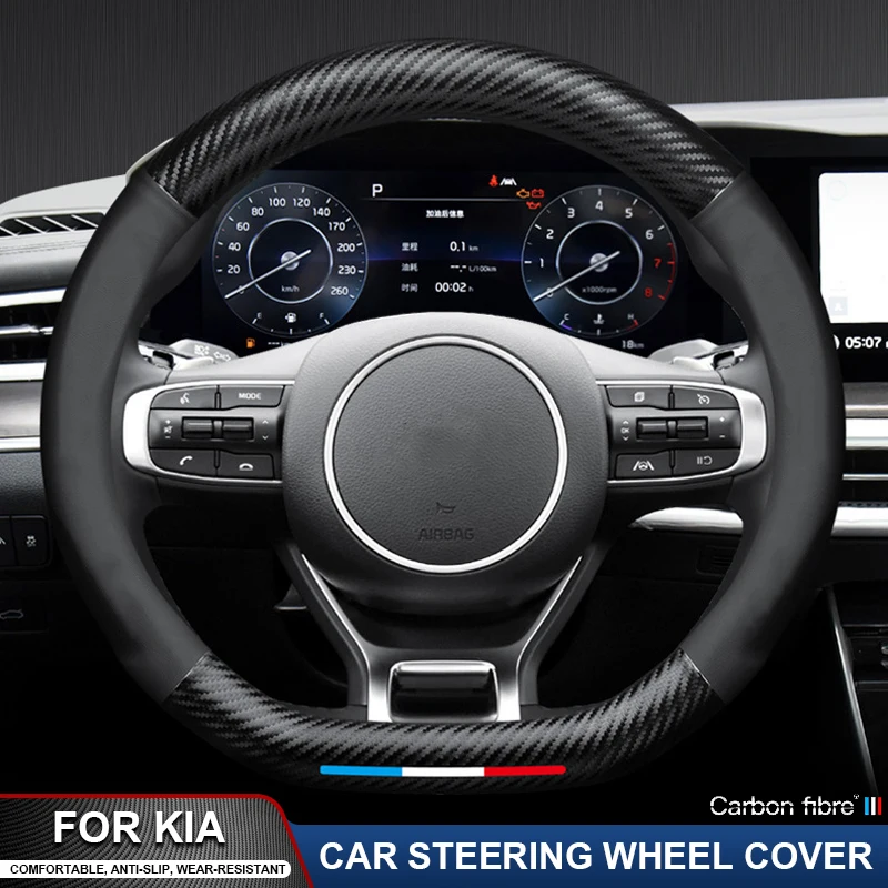 

Car Carbon Fiber Steering Wheel Cover For Kia K5 K3 K2 Rio Forte 5 Ceed Cee'd 2 Proceed Cerato 3 Venga SorentoL Picanto Sportage