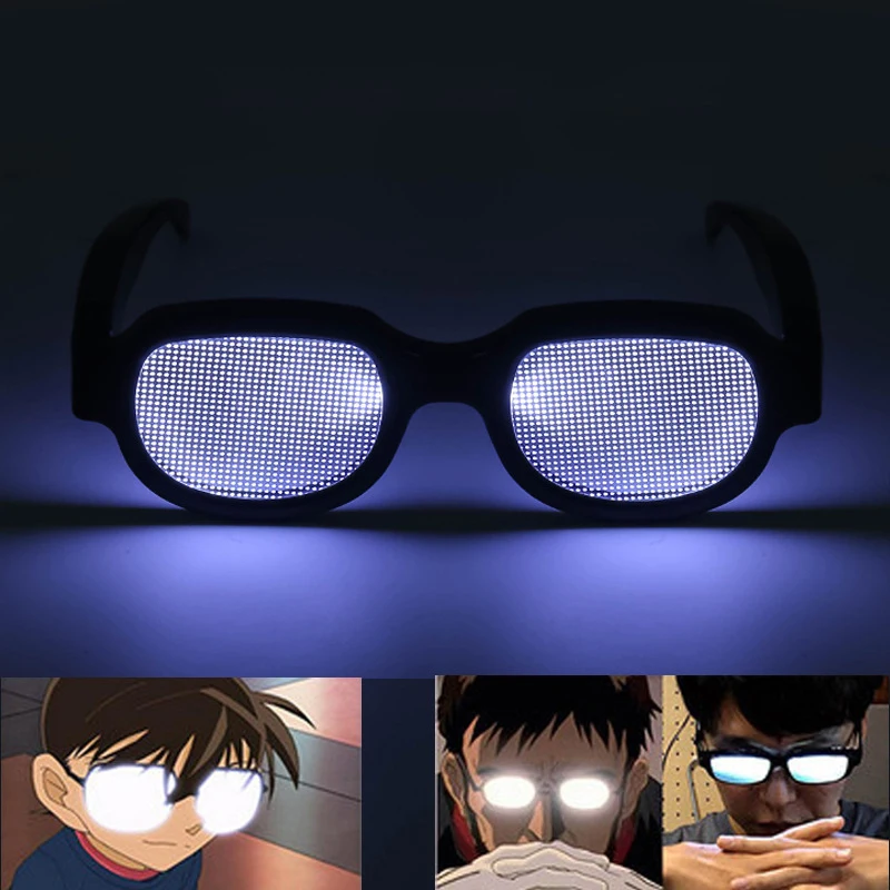 New Led Light Glasses Conan With The Same Type Of Luminous Glasses Personality Funny Dance Glasses Cool Fancy Boy Gift