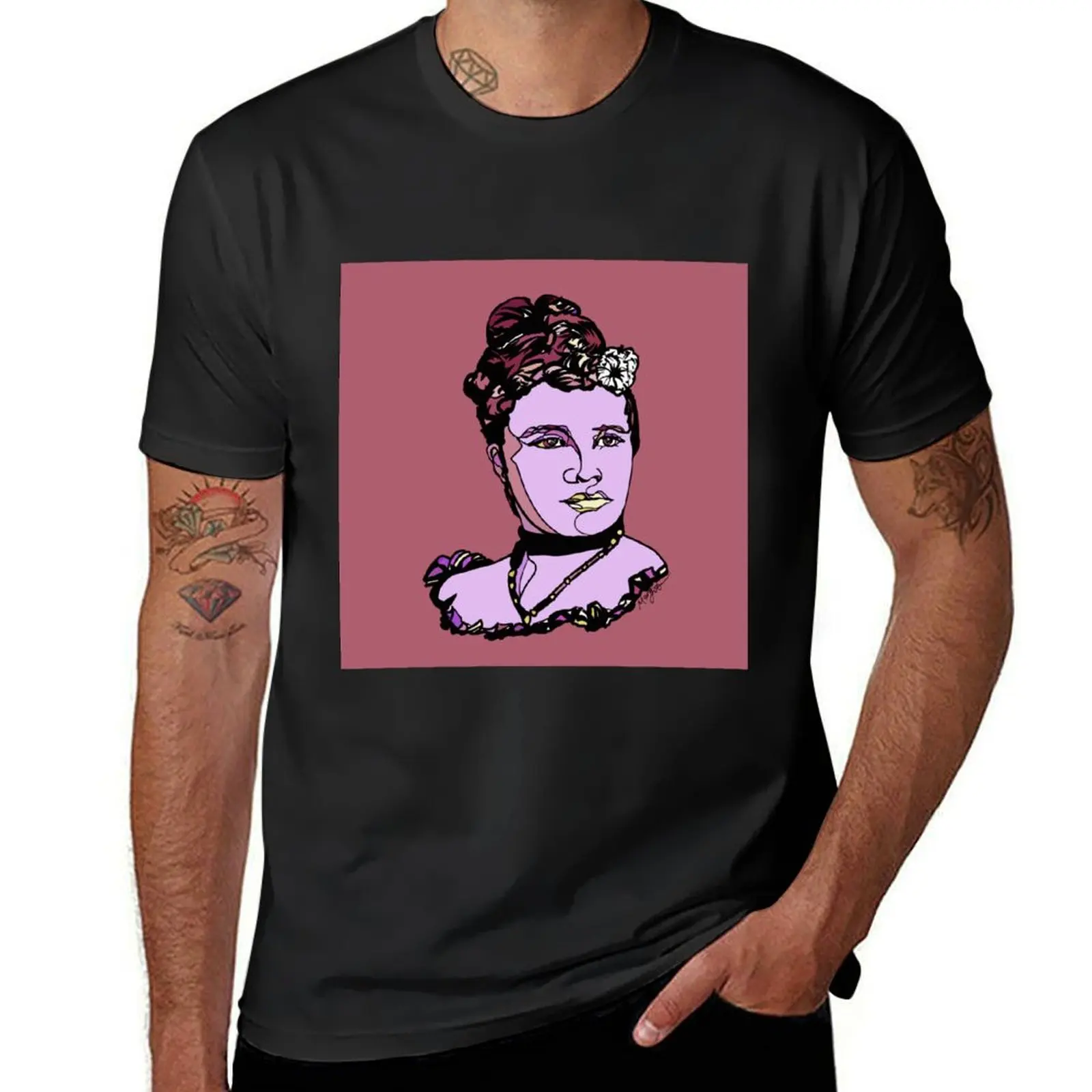 Queen Lili?uokalani composer by Arty Margit T-Shirt anime clothes sublime Men's t shirts