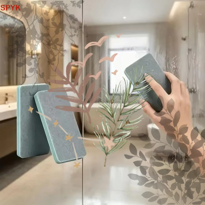 4pcs Glass Scale Magic Cleaning Brush Large Size Double-sided Powerful Water Scale Water Stain Remover Window Cleaning Tool