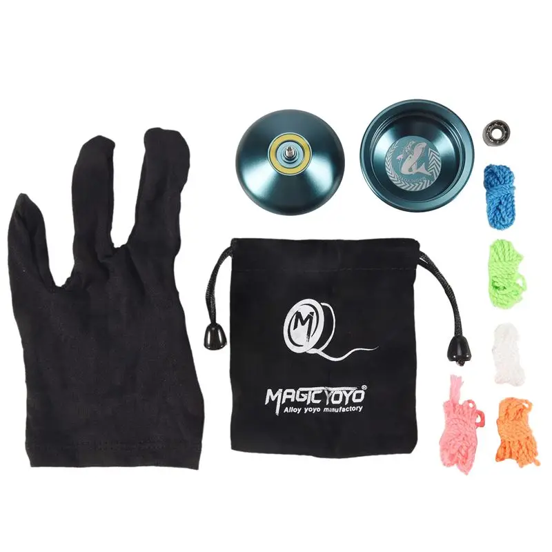 Lo-ok  N12 Yoyo Unresponsive Professional Yoyo Aluminum Alloy Long Time Yoyo with Yoyo Strings,Blue