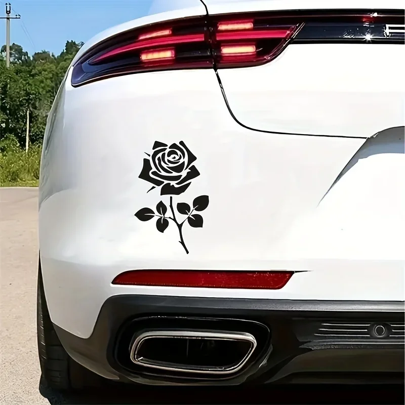 Fashion Rose Sticker for Car Window Rear Windshield Bumper Decoration External Accessories Couple Gift Waterproof Vinyl Decals