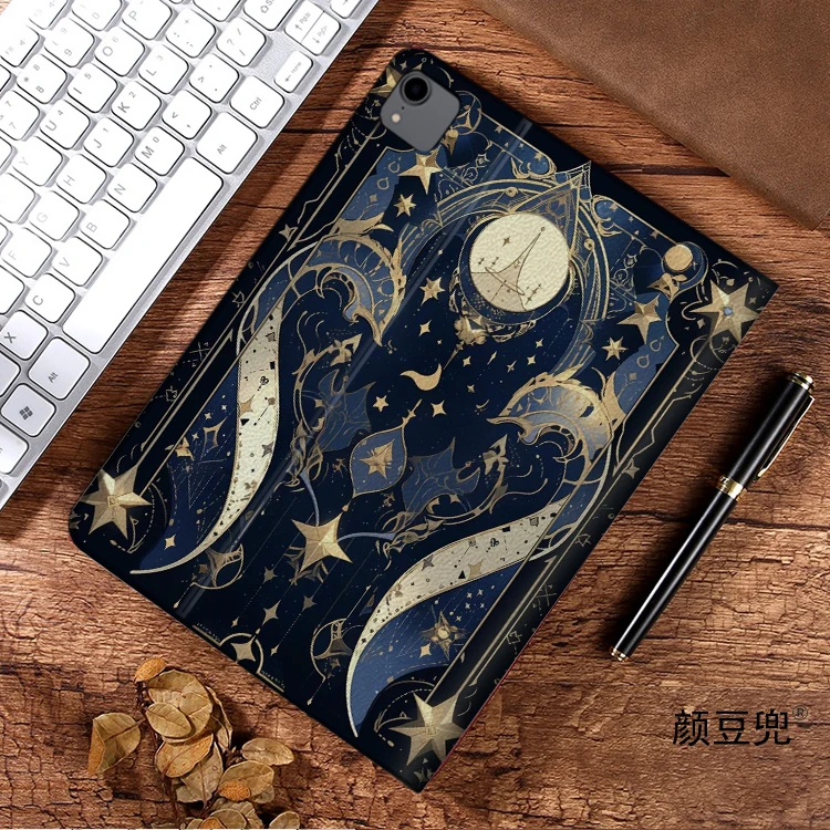 نجمة وقمر ريترو فينتاج لجهاز iPad Air 3 4 5 10.9 Mini 5 6 For Pro 12.9 11 سيليكون فاخر لجهاز iPad 10th 9th غلاف حماية