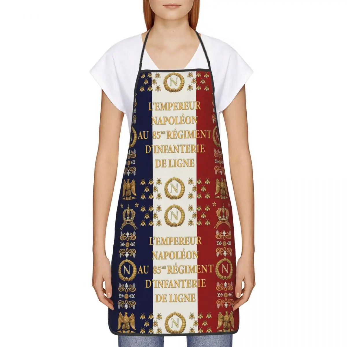 Unisex Napoleonic French 85th Regimental Flag Apron Kitchen Chef Cooking Baking Bib Men Women Tablier Cuisine for Painting