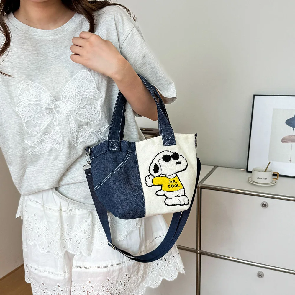 Snoopy Cute Cartoon Handbags Kawaii Anime Messenger Bags Casual All-match Satchel Female Fashion Backpacks Gifts For Boys Girls