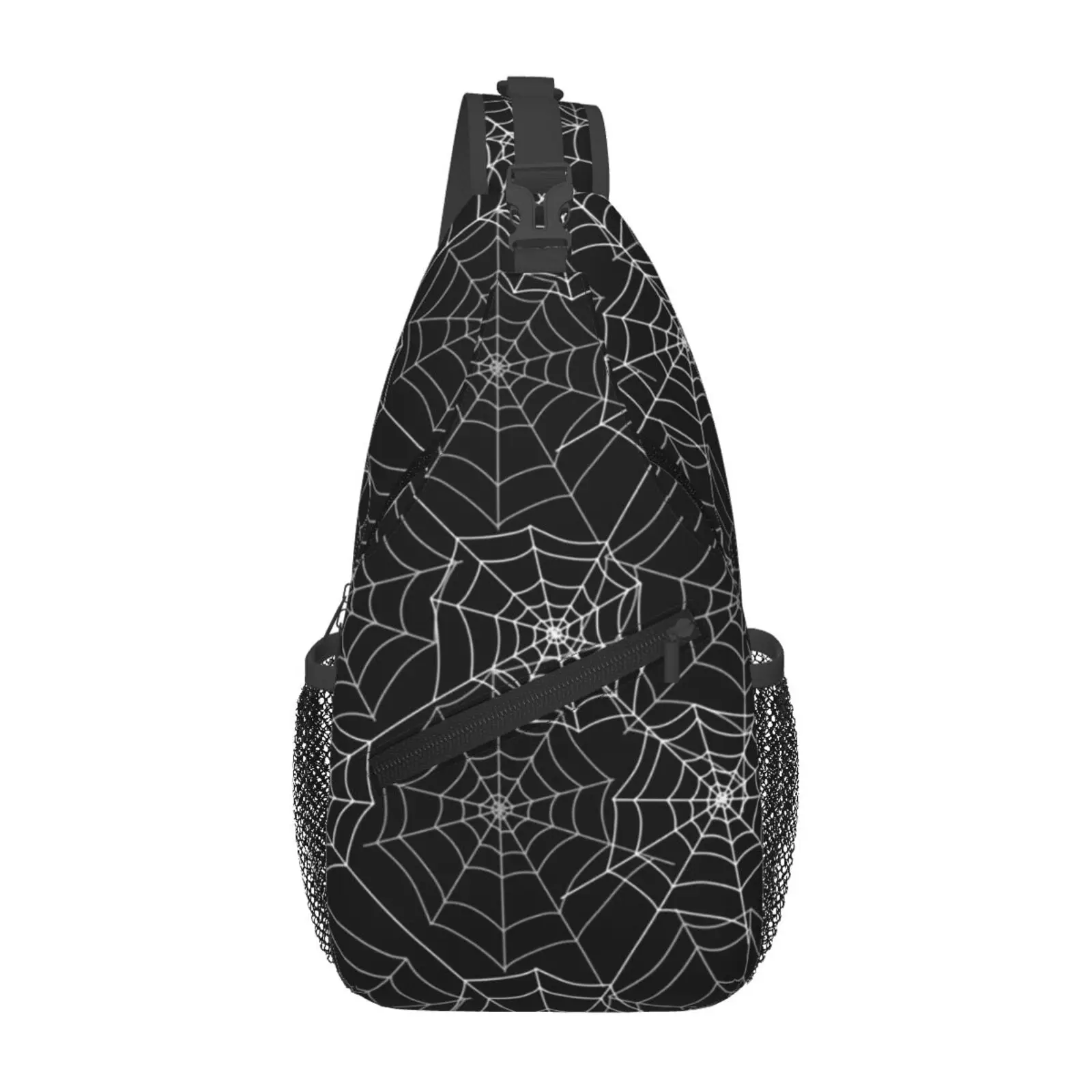 Spider Cobweb Print Chest Bags Crossbody Sling Bag Travel Hiking Sports Backpack Casual Lightweight Daypack for Men Women