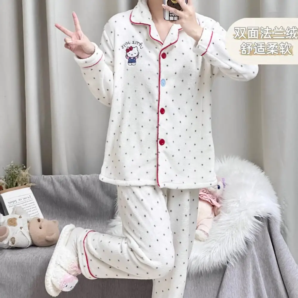 Anime Hello Kitty Pyjama Broek Cartoon Kawaii Stijl Ijs Zijde Vrouwen Pyjama Student Nachtkleding Sweetheart Meisje Pyjama Sets