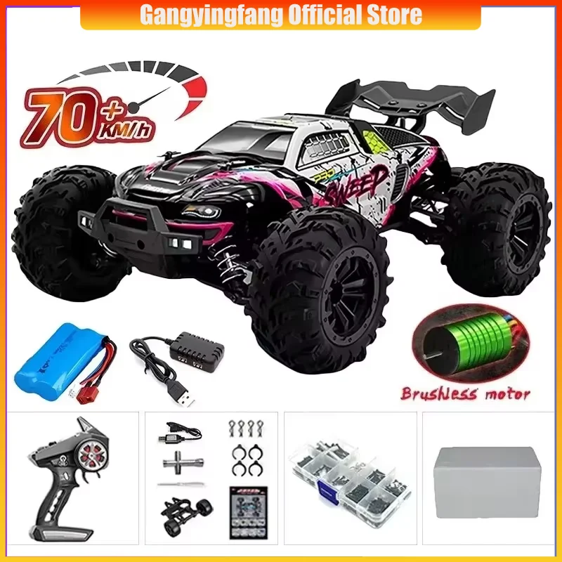 Coche teledirigido 1:16, 70 KM/H o 50 KM/H, 4WD, con Control remoto LED, camión Monster 4x4 de deriva de alta velocidad para niños vs Wltoys 144001   Juguetes