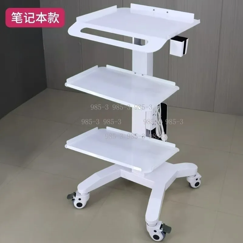 Mobile Dental Instrument Trolley, Multifunctional Oral Endoscope Cart, Medical Display Workstation with Notebook Holder