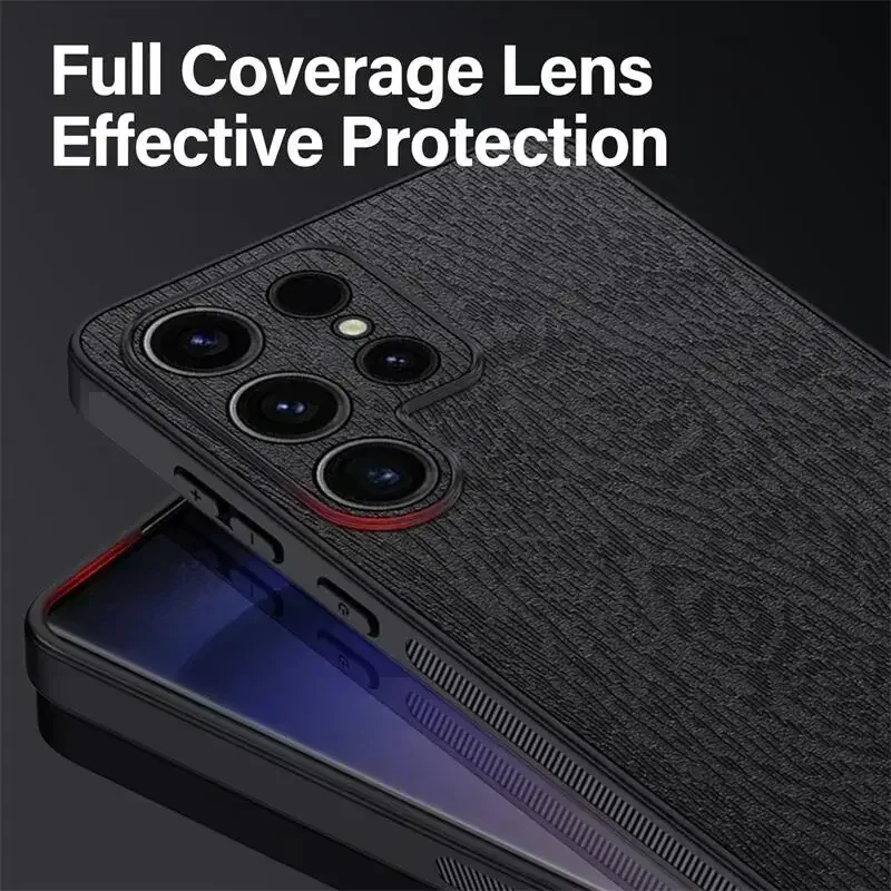 Wood Pattern Case For Samsung Galaxy S23 S22 S21 Plus Note 20 Ultra Coque Shockproof Matte Trees Skins Silicone Phone Back Cover image 2