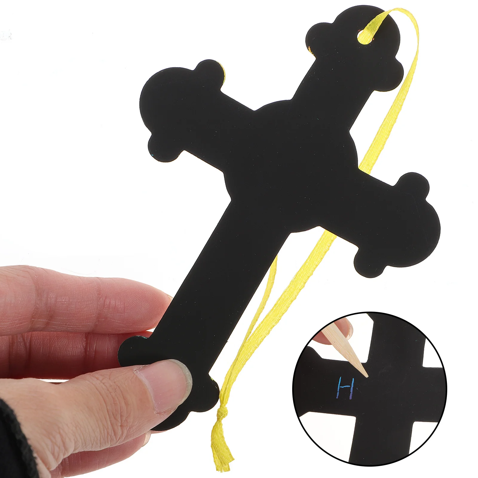

1Set Easter Scratch Cross Decoration DIY Paper Hanging Ornament Creative Party Favor Decor Easter Scratch Craft