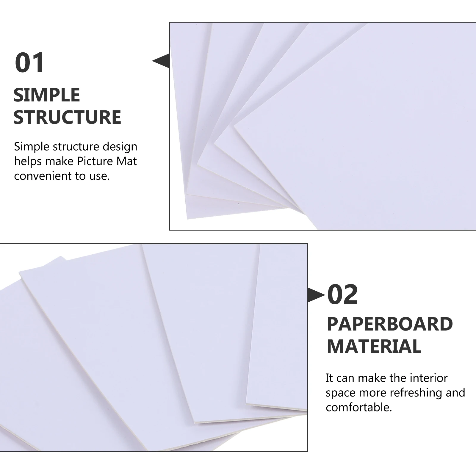 

20 Pcs Picture Frame Lined Paper Photo Mat Board for Framing Mats Pre Cut Mounts Backing Artwork Supplies Decor Home Accessories