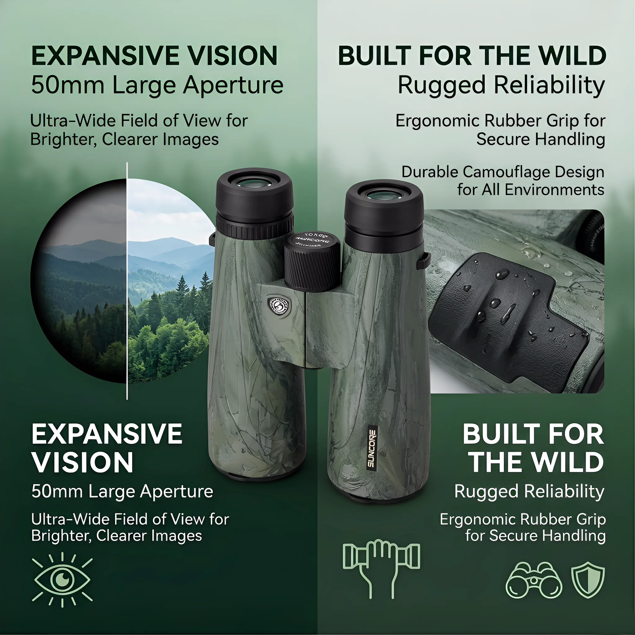 

10 x 50 binoculars XZ, suitable for bird watching, outdoor activities, travel and sightseeing