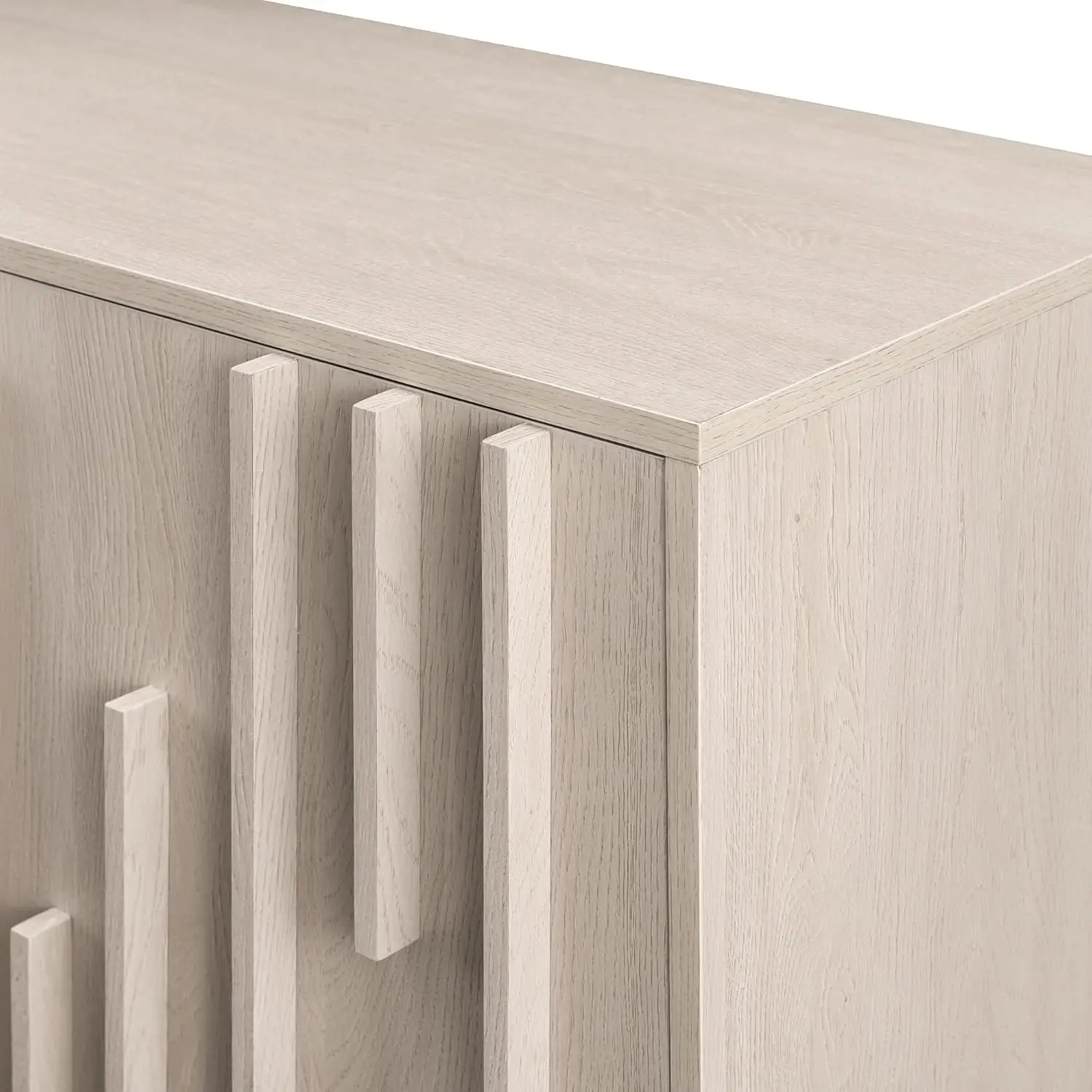 Edison Contemporary Detailed 3-Door Sideboard 55 Inch Ivory Oak