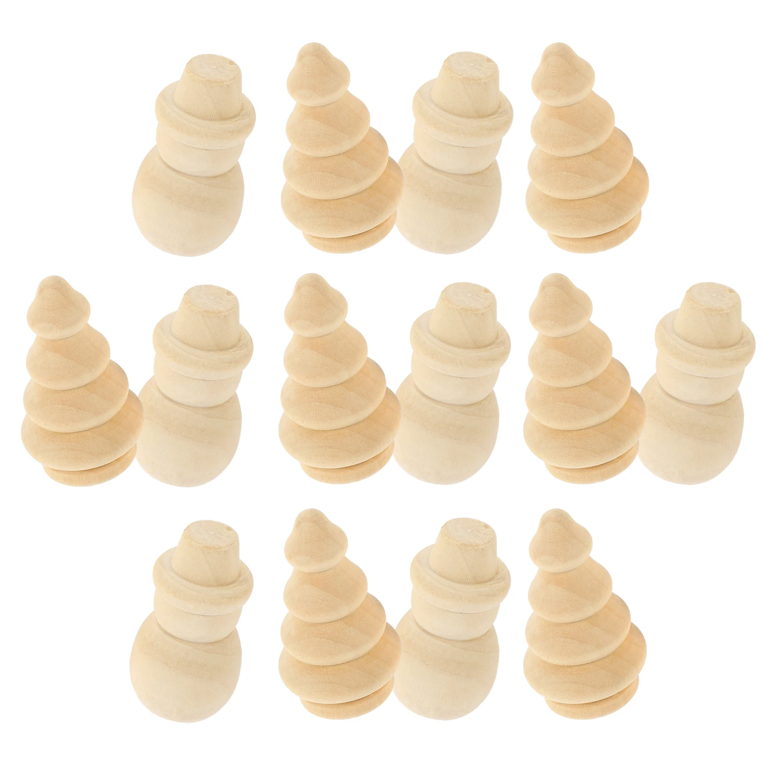 

20pcs Christmas Snowman Unfinished Wooden Decor Diy Craft For Painting Mini Drawing Ornament Holiday Wood Christmas Decor