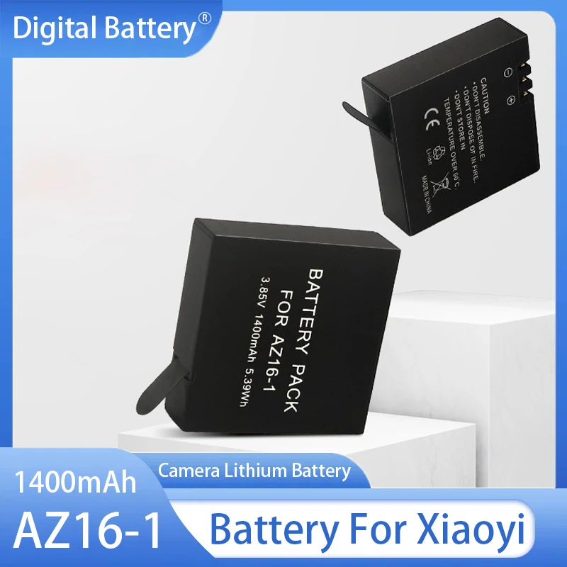 Original AZ16-1 Battery 1400mAh 3.85V Rechargeable Batteries For Xiaoyi Action Camera 2 Replacement YI 4K Lithium Battery Pack