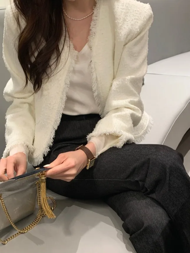 Cardigan aperto lungo Sve chic dimagrante da donna Faion Ele Sle ort Capispalla coreano vestibilità ampia in fibra di poliestere
