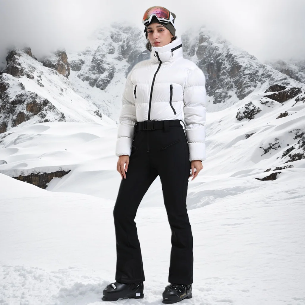 

Зимние лыжные костюмы 2025 года, теплый морозостойкий спортивный комплект на открытом воздухе, водонепроницаемая дышащая женская одежда для сноуборда с одной двойной доской