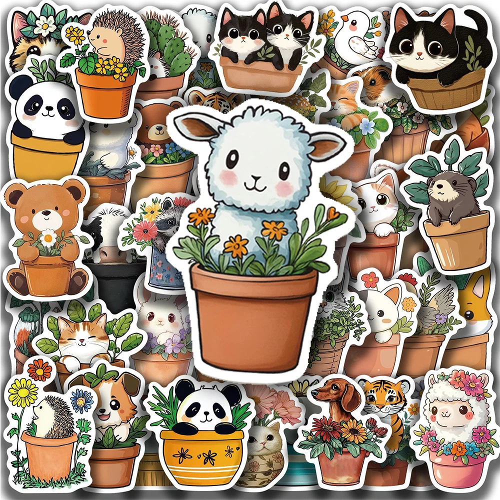10/30/50 Stück lustige Cartoon-Topftier-Aufkleber, niedliche Graffiti-Aufkleber für Skateboard, Gepäck, Notebook, wasserfester Aufkleber, DIY-Spielzeug