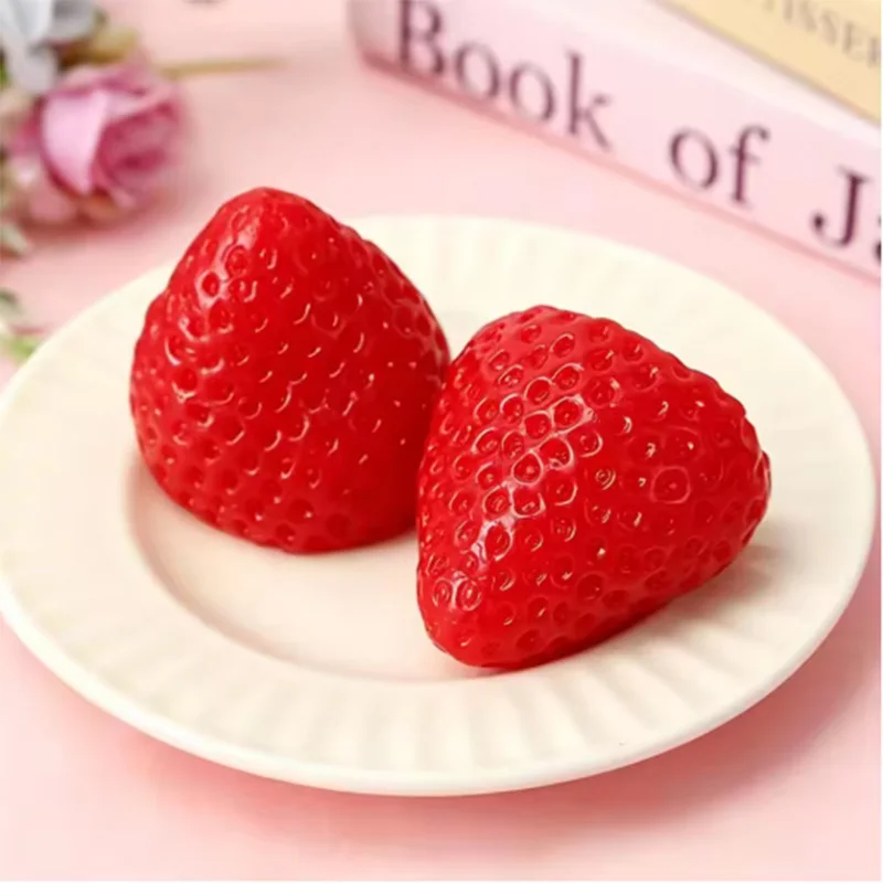Hot Squishy Big Strawberry Squeeze Toy Kids Soft Pinch Fruit Pop Fidget Toys Party Entertainment Games Halloween Christmas Gift