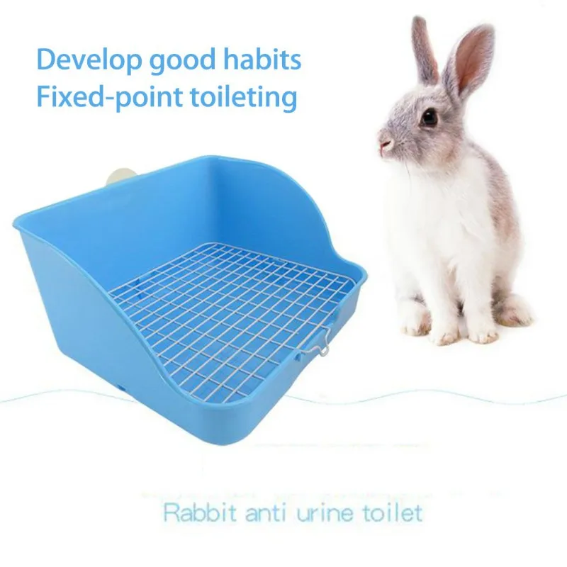 Pet Cat Rabbit Toilet Mesh Square Potty Trainer Rat Hamster Corner Litter Box cleaning Training Tray For Small Animal Pets