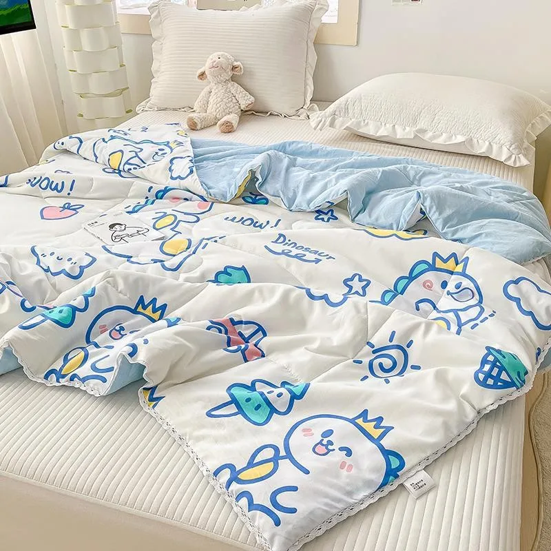 Baby Summer Cool Quilt Washed Cotton Infant Toddler Comforter Blanket Crib Quilt for Boys Kids Nap Quilt Air Conditioner Cover