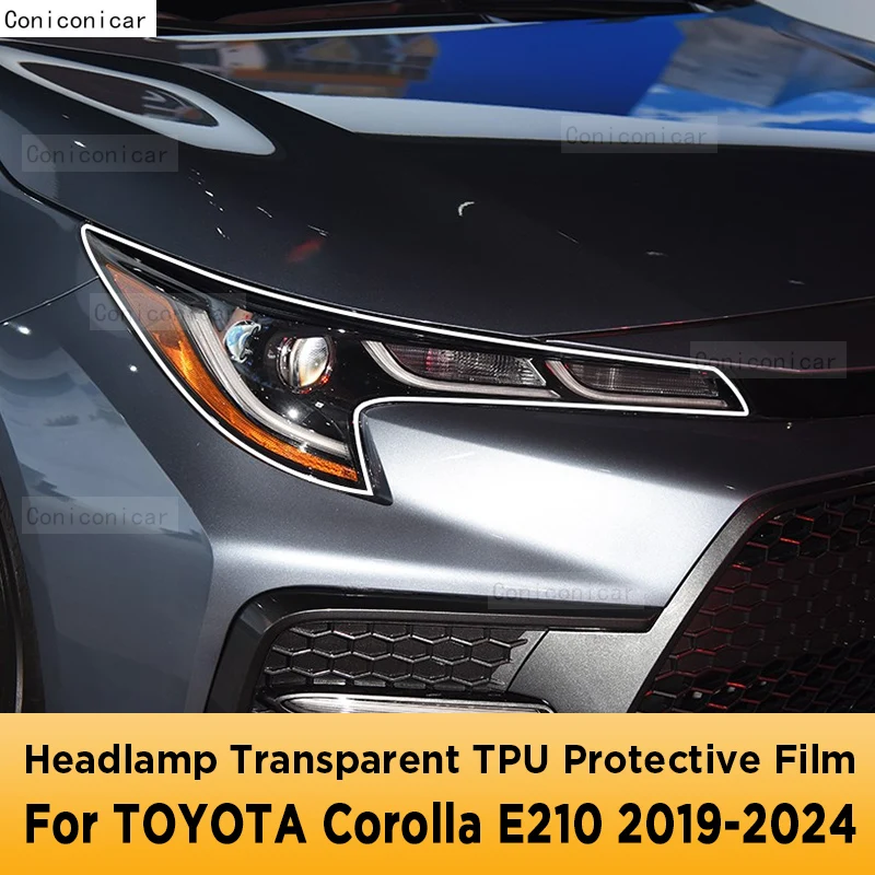 

For TOYOTA COROLLA E210 2019-2024 Car Exterior Headlight Anti-scratch Front Lamp Transparent TPU Protective Film Accessories