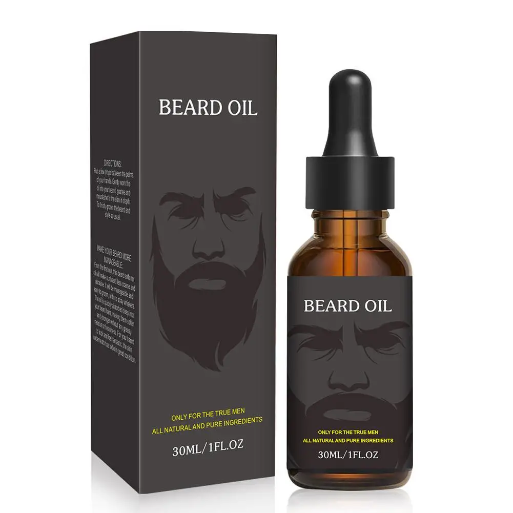 30ml Men Natural Beard Growth Oil Moisturizing Smoothing Conditioner Beard Oil Tools Dashing Gentlemen Beard Care E7Y2