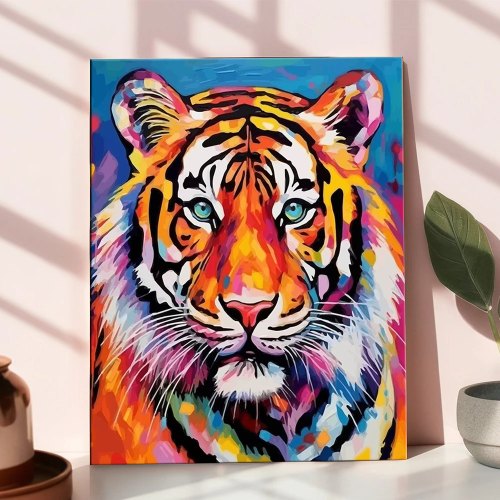 Colorful Tiger DIY Paint-By-Number Kit – Animal Wall Art Canvas 4