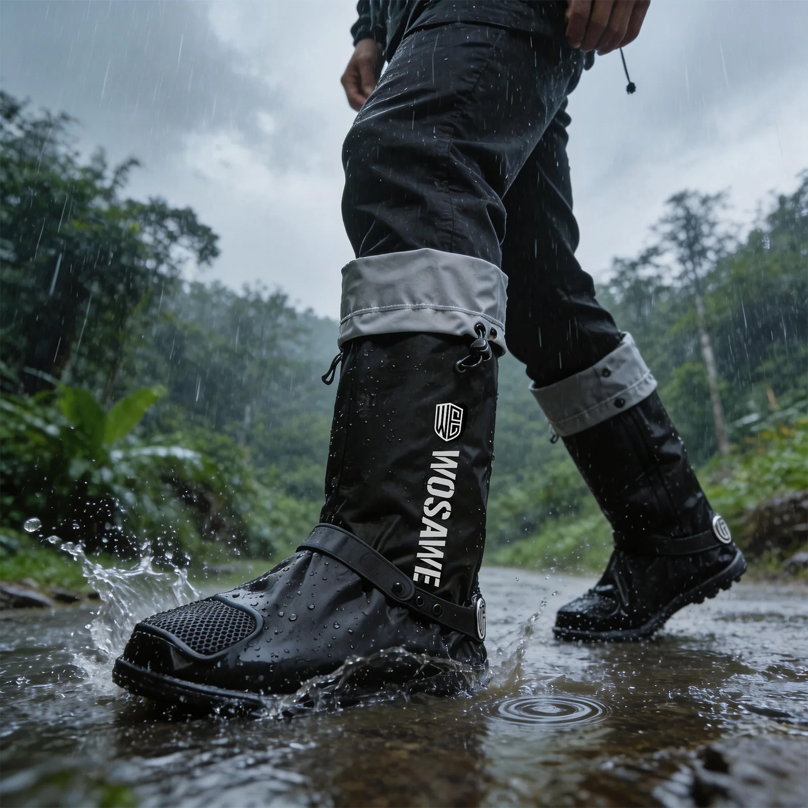 Kép 5: WOSAWE Biciklizés cipők fedezze Vízálló overshoes csúszásgátló szélálló Bicaj cipők fedezze Bicikli accessor Havazik Esős Cipőtisztító fedezze