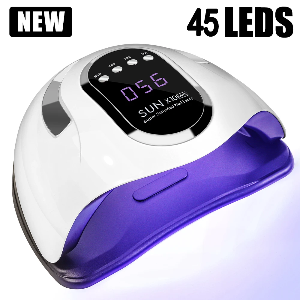 45 LED UV Nail Art Lamp Dryer with 4 Timers and Auto Sensor Curing Lamp Professional Curing Gel Nail Polish Manicure Tool