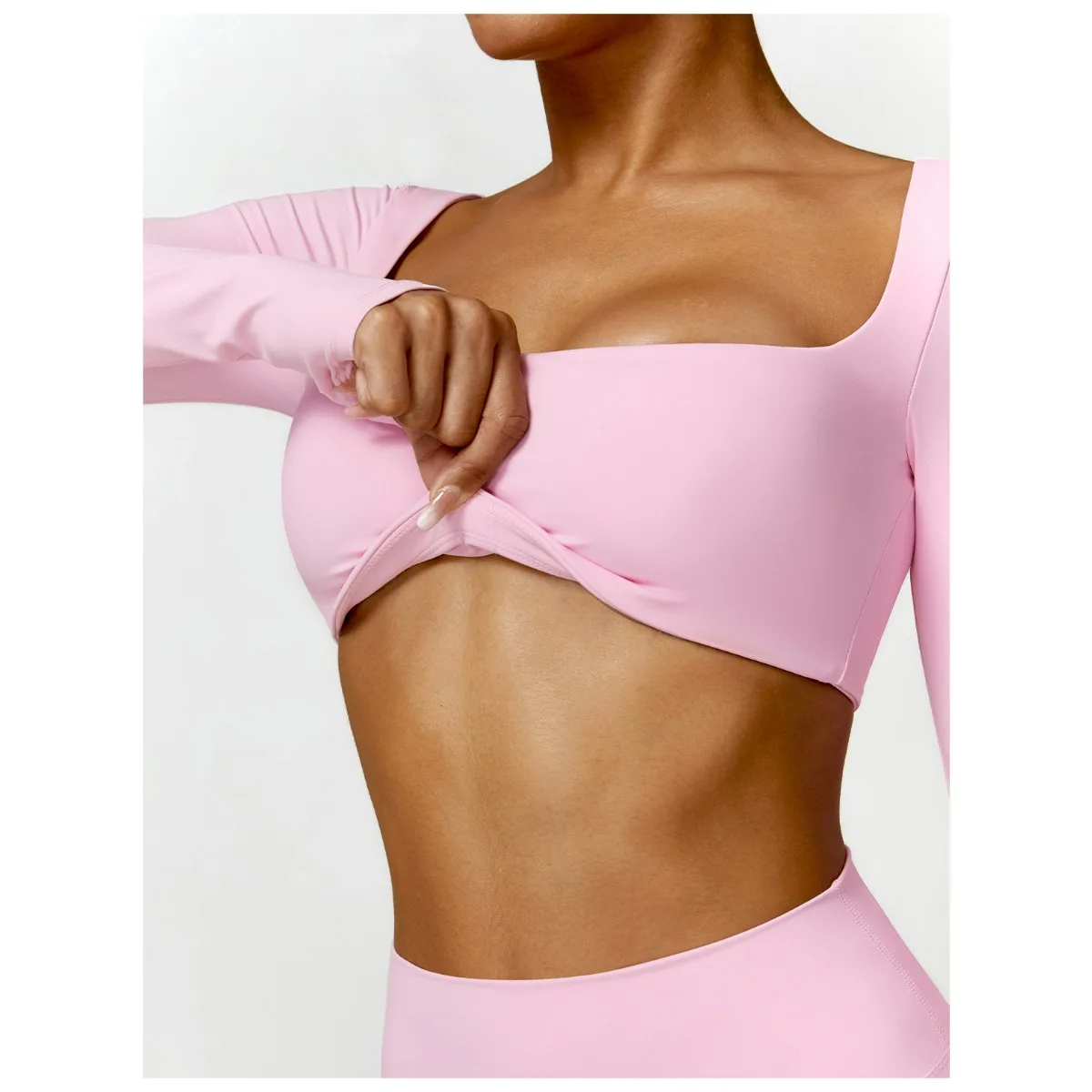 Women's Workout Crop Tops Buttery Soft Long Sleeve  Basic cropped Shirts Casual Slim Fit Yoga Gym Athletic Running T-Shirts