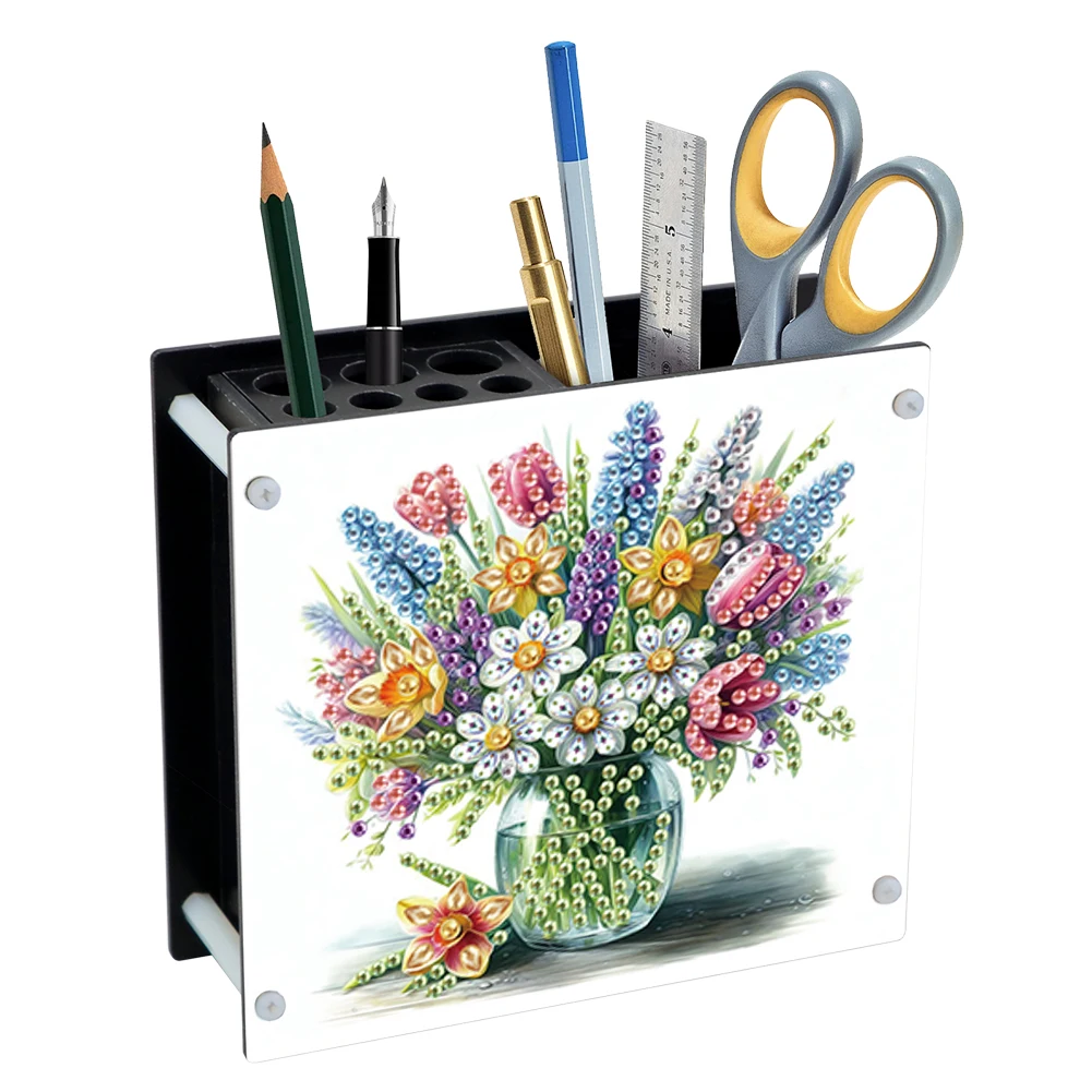 Acrylic Special Shaped Diamond Painting Pencil Holder DIY Diamond Painting Pen Holder Kit Diamond Art Pencil Holder for Aldults