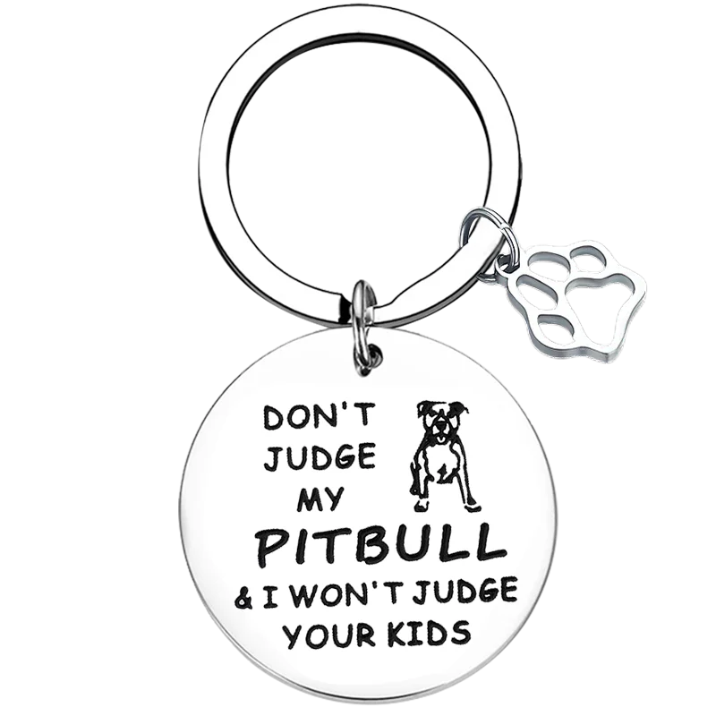 Cute Pitbull Dog Lover Gift Keychain Pitbull Owner Gift Key Chain Pendant Jewelry Pitbull Lovers Gift