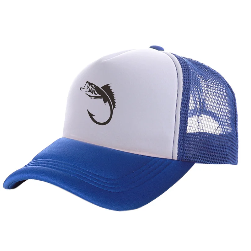 Fisherman Fish Hook Man Trucker Caps Men Cool Outdoor Style Fishing Hats Fashion Baseball Cap Summer Man Woman Mesh Caps MZ-237