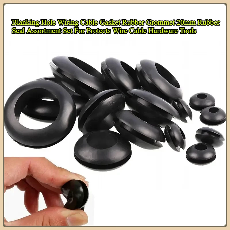 Blanking Hole Wiring Cable Gasket Rubber Grommet 20mm Rubber Seal Assortment Set For Protects Wire Cable Hardware Tools